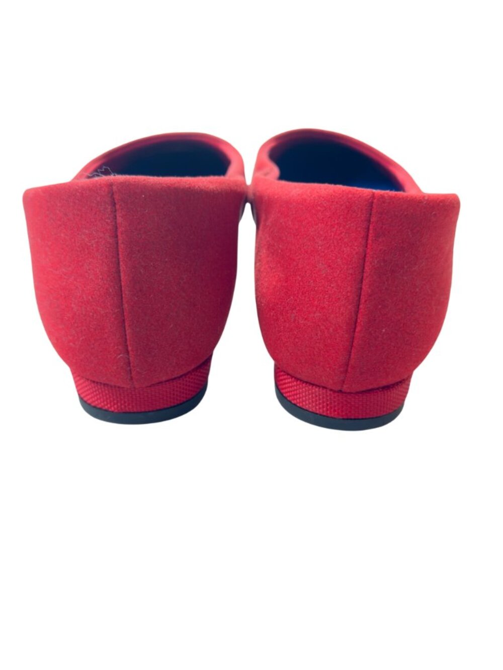 Antonia Saint Womens Red Suede Flats With Blue Insole Made In Spain Size 7C - Picture 4 of 10